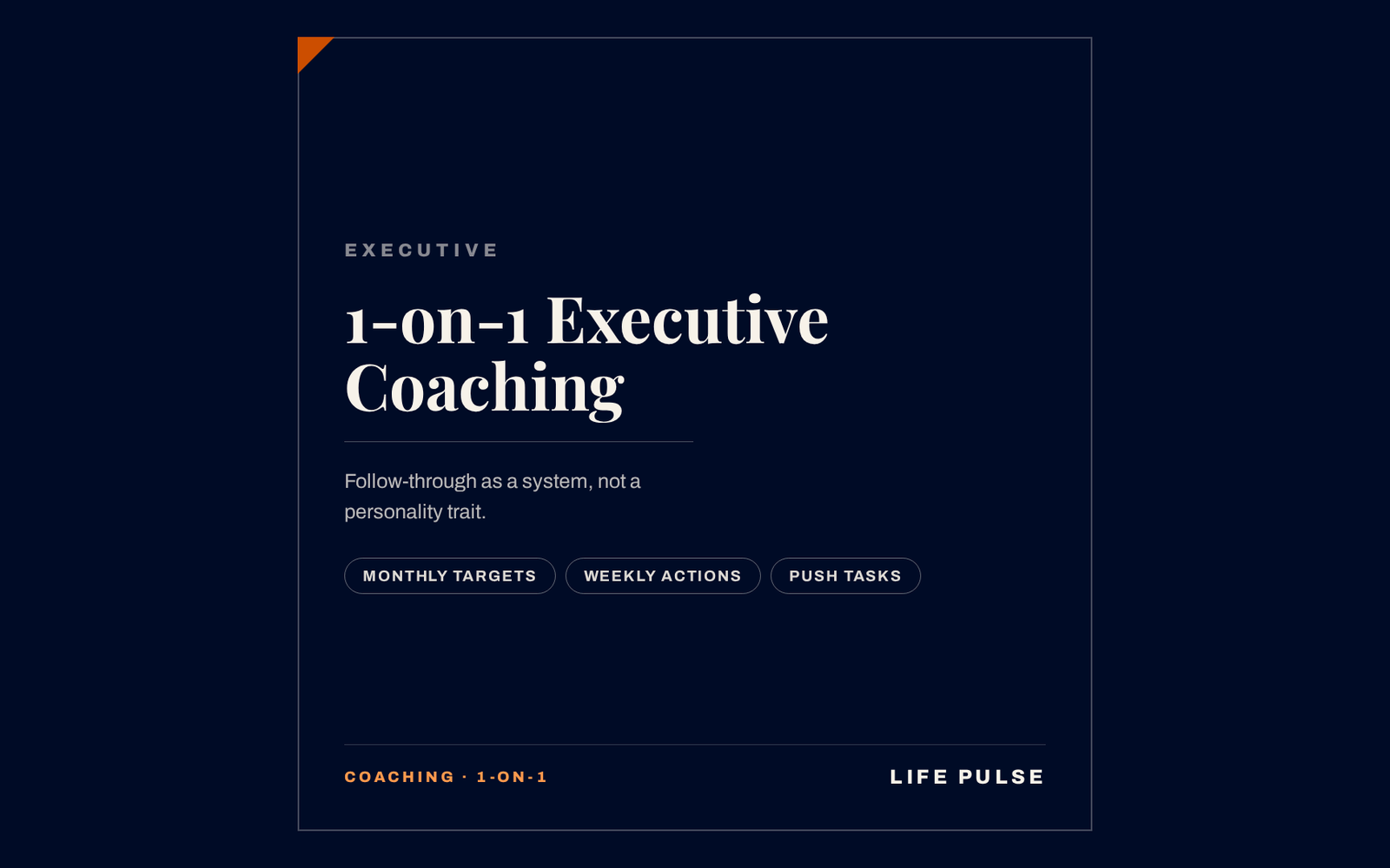 1-on-1 Executive Coaching