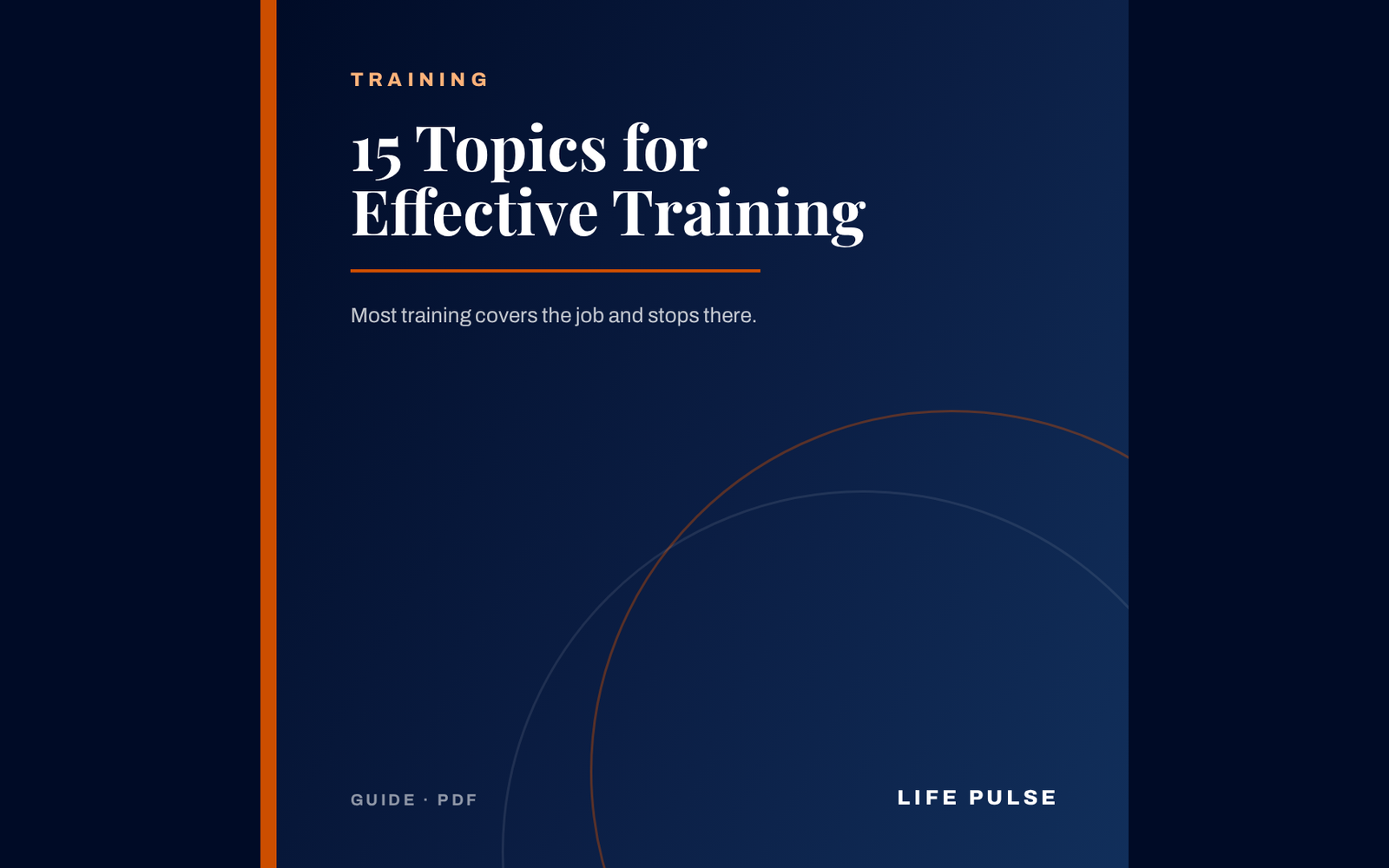 15 Topics for Effective Training