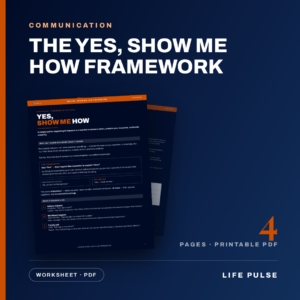 The Yes, Show Me How Framework