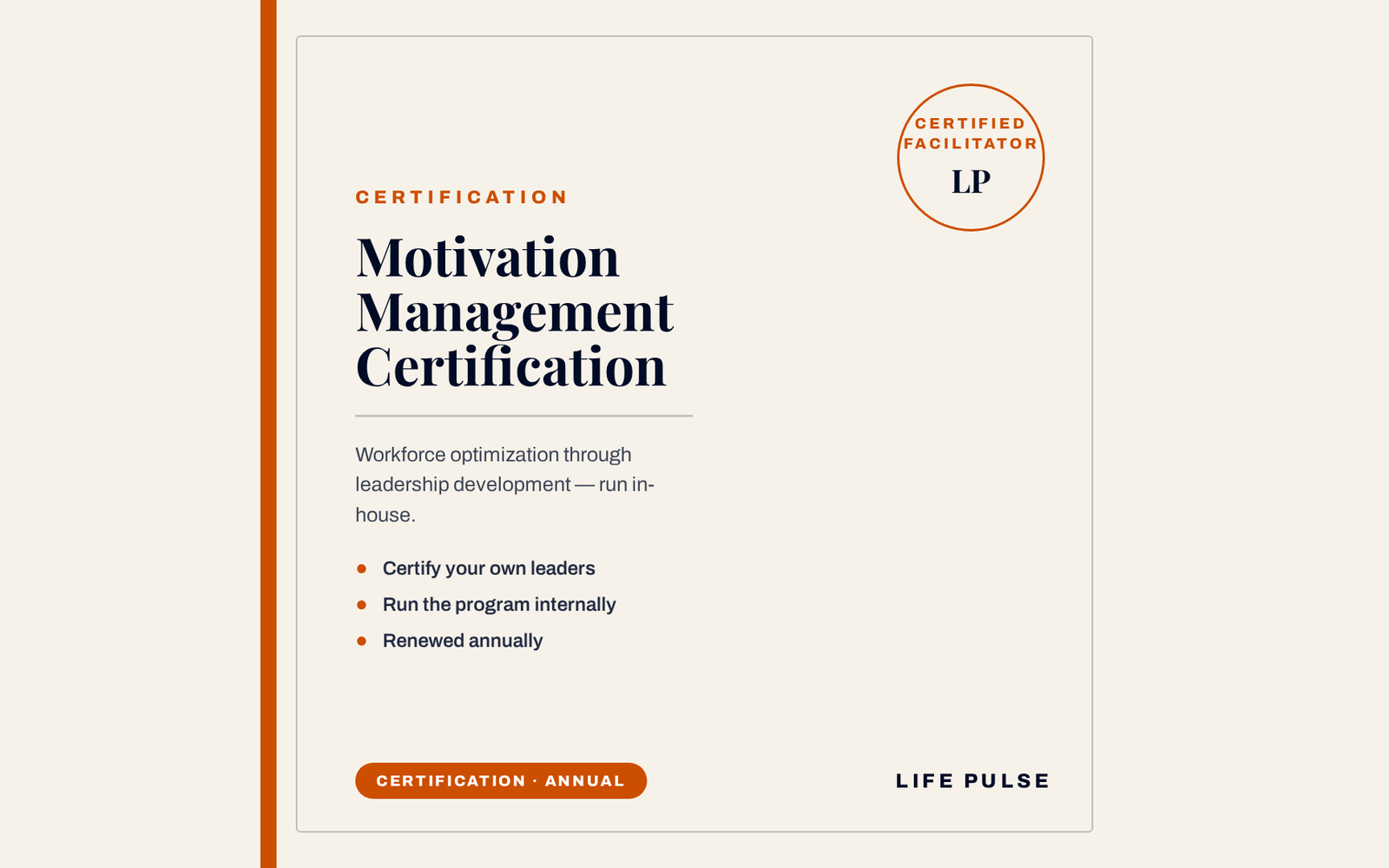 Motivation Management Certification