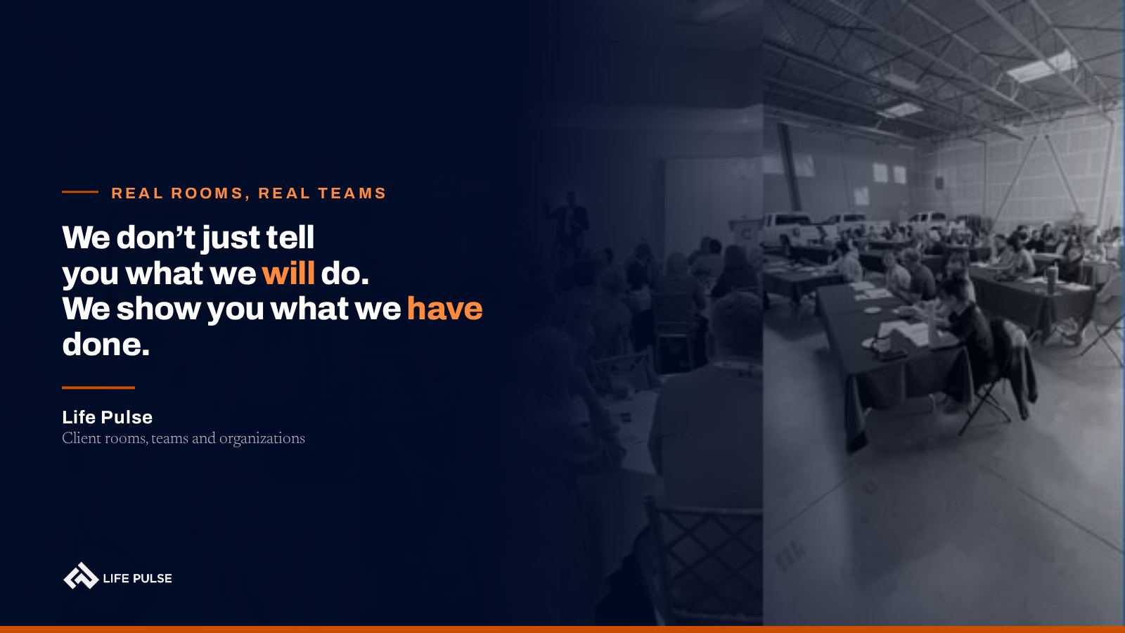 Real rooms: Life Pulse sessions with client teams